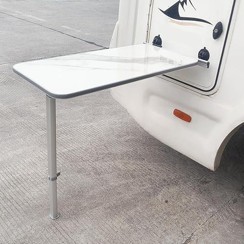 Nordivo Wandklapptisch für Wohnmobile,Wohnmobiltische Klappbar,klappbarer Wandtisch,80-cm RV-Klapptisch mit Mehrschichtiger Holzplatte,höhenverstellbar,für Wohnmobil-Camping(White)