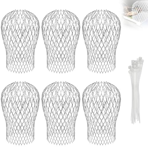 6Pcs Rejilla Desague Terraza Canalones Aluminio Ajustable, Filtros Canalón Protectores Bajantes Metal, Tapa Sumidero Filtro Antihojas Techos Expandible para Filtrar Hojas, Ramas, Frutas, Musgo, Barro