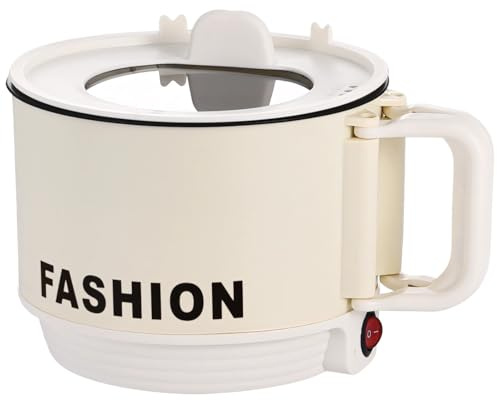 yeeplant Ramen Faitout électrique 1,6 L avec contrôle de la température, revêtement anti-adhésif et poignée pliable pour dortoir