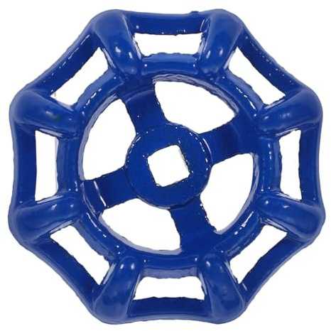 Healeved Poignée de Vanne d'Eau Ronde en Métal Bleu Foncé 6X6Mm Diamètre 58Mm, Volant de Remplacement pour Robinet Extérieur, Vanne d'Arrêt Résistante aux Intempéries, Usage Plomberie et