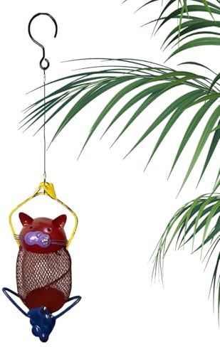 automático para Gatos para Gatos, Marco de Metal, decoración de la estación de alimentación, con Gancho dispensador de Comida a Prueba de Ardillas | para el Exterior del jardín y el Patio a