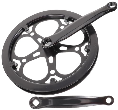 PACKOVE Single Speed Fahrradkurbelgarnitur mit 52 Zähnen Eisen Kettenblatt 170mm Kurbelarm für Fixie und Bahnrad Geeignet