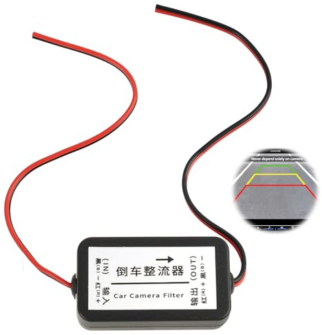 Filtro DC da 12 V per telecamera di retromarcia, relè di potenza e filtro a condensatore, previene disturbi dell'immagine, garantisce viaggi sicuri, facile installazione e prestazioni stabili