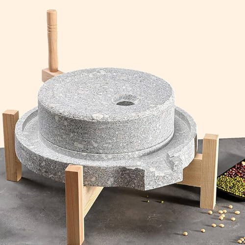 Mulino A Pietra Per Cereali,Macchina Del Mulino Per Pasta Alimentare,Macina A Secco E Umido,Mulino A Mano Fatto A Mano Per Uso Domestico(25cm/9.8in)