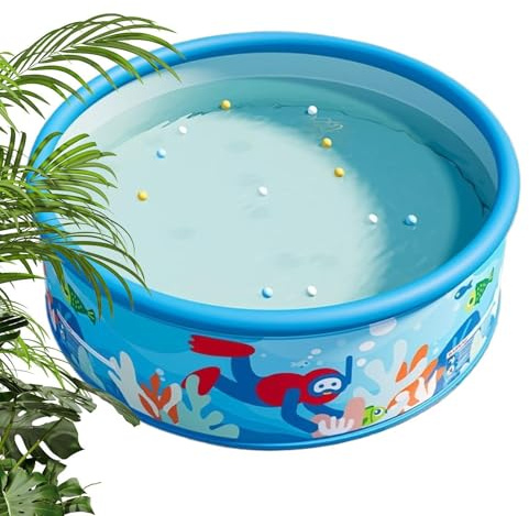 Piscina Per Bambini - Pisčina Rotonda In PVC, Non Gonfiabile, Durevole | Forniture Per Giochi Acquatici Portatili, Piscina Per Bambini, Adulti, Giardino, Balcone, Spiaggia, Bagno, Garage, Patio, Fatto
