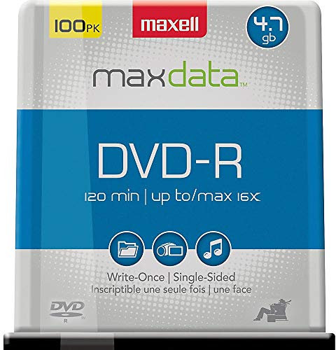 Maxell 638014 DVD-R 4.7GB Write-Once 16x Recordable Disc Spindle 100PK