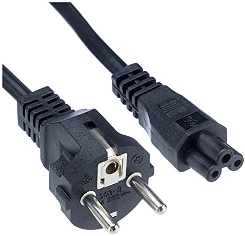 InLine 16656K strömkabel för bärbar dator, 3-stifts koppling, svart, 3 m