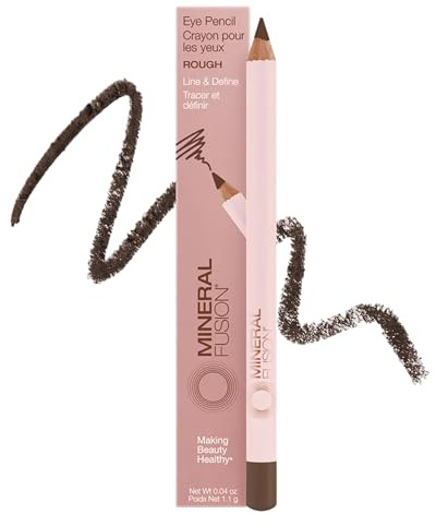 Mineral Fusion Eye Pencil (Light Brown - Rough) - Eyeliner with Soothing Chamomile, Meadowfoam & Vitamin E - Smooth & Long Lasting, Hypoallergenic, Non-Irritating Eye Makeup