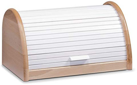 Zeller 20460 - Cassetta per Il Pane in Legno di faggio, 39 x 25 x 21 cm, Colore: Bianco