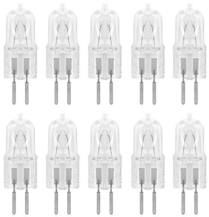GY6.35 Light Bulb 10 Pack Halogen JCD 75W Replacement T4 Q75/GY6.35/CL/120V Clear Lens Wax Melter Plugin Warmer Counter Lighting Kitchen Bathroom Mirror Fixture Oven Aromatherapy Lamp Lighting 75 Watt