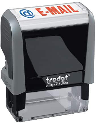 Trodat 4912 Office Printy Textstempel selbstfärbend Text: E-MAIL | Bürostempel, Abdruck 46x17 mm, Abdruck blau-rot, selbstfärbend, dokumentenecht
