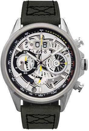 AVI-8 Hawker Harrier Matador Herren-Chronograph, 44 mm, mit Lederband, AV-4125