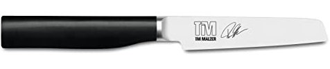 KAI Tim Mälzer Kamagata cuchillo de oficina japonés 9,5 cm de longitud de hoja - acero inoxidable 4116 forjado - 56 (±1) HRC - mango de POM pulido - cuchillo de verduras - Hecho en Japón