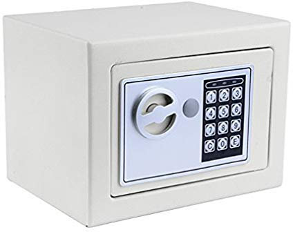 FP-TECH FP-HSF-E170-BIANCA Cassaforte a Muro da Incasso in Acciaio Verniciato Elettronica e con Chiave Hotel, Bianco, 23x17x17
