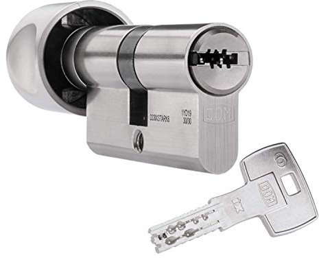 DOM ix Twinstar Knaufzylinder 30/30K | Zylinder mit verstellbarer Schließung | Kopierschutz | erhöhter Bohrschutz | Pickingschutz | Anti-Bumping und Pickingschutz | Sicherungskarte & 3 Schlüssel