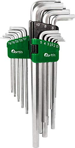 Fortis Winkelschraubendr.-Stz.18tlg.Hex+TX lang
