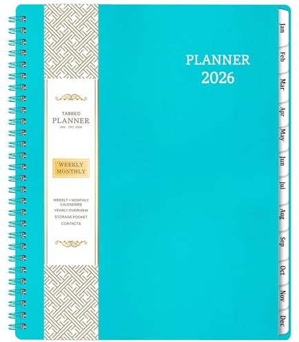2027 Planner - Planner 2027 from January 2027 - December 2027, 7.7 x 9.8, Calendar Planner 2027, Weekly and Monthly Planner Spiral Bound, Flexible Cover, To-Do List, 12 Monthly Tabs