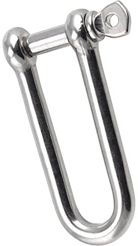 FASTON® Schäkel lang D=4 lange Form Edelstahl A4 V4A (10 Stück) Rund-Scheakel Rundschäkel Verbinder D-Schäkel Rostfrei Rund-Schäkel Schaekel mit Augbolzen