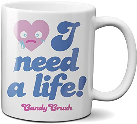 Mugtime (TM) - Official Candy Crush Need A Life Tea Coffee Mug Cup Ceramic 330ml 11oz