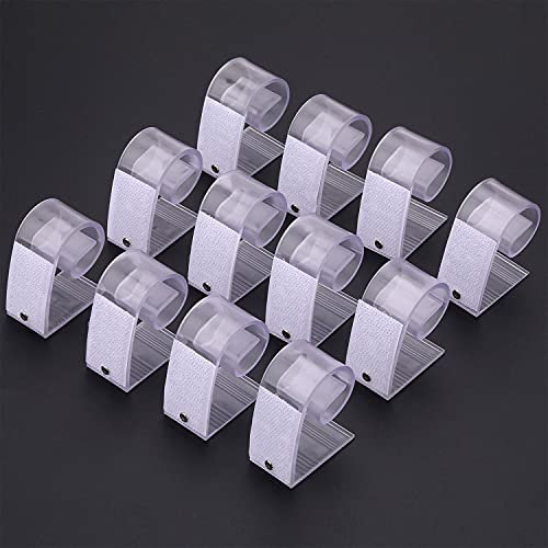 WedDecor Tablecloth Clips Plastic Table Skirt Holders With Hook And Loop Fastening Table Cloth Clips For Events Parties Banquets For Securing Covers & Skirts, 4.5cm x 2.5cm x 4.5cm, White, 12pcs