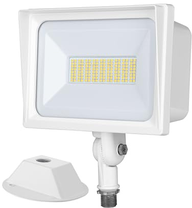 DEWENWILS 65W LED Flood Light Outdoor, 6670 LM Super Bright(500W Equivalent) IP65 Waterproof Knuckle Mount LED Security Light, 5000K Daylight Flood Light for Garden, Yard, Garage, UL Listed, White