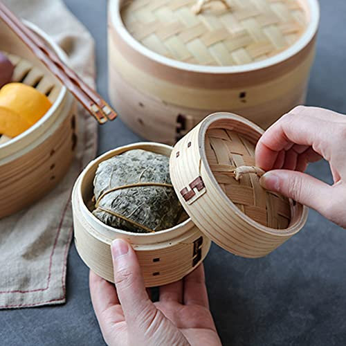 MNSSRN Traditional Food Steamer, Domestic Small Commercial Steamed Buns, Dumplings, Steamed Meat Steamer, Bamboo Steamer,10cm