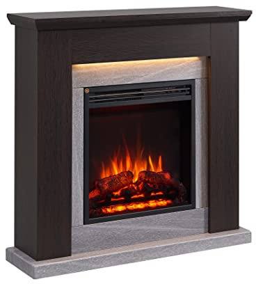 FLAMME Stratford Fireplace with 35 surround with 2kW Fireplace Heater Espresso Oak Multiple Colours Available