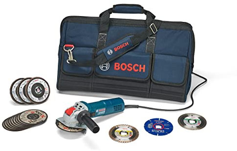 Bosch Professional X-LOCK Sytem Bundle Universal Kit + Minismerigliatrici Angolari con X-LOCK GWX 750-115, per Multi Material, Metallo, Ceramica, Ø 115 mm, Accessori Smerigliatrice Angolare