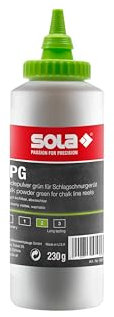 SOLA Messwerkzeuge SOLA CPG Schlagschnur-Kreide Grün - Füllmenge 230 g - Schlagschnur-Pulver Grün, Ersatz-Kreide für Schlagschnur - sehr gut sichtbar auf dunklen Oberflächen