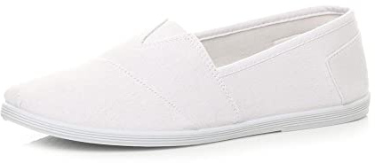 AJVANI Mens Teens Comfort Espadrilles Casual Beach Summer Canvas Shoes Size 11 45 White