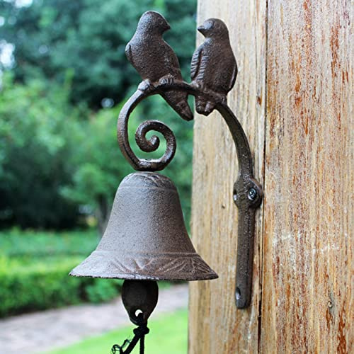 INKCOR Bird Doorbell for Front Door/Courtyard, Heavy Cast Iron Service Bell, Wall Mounted Dinner Bells with Lovey Birds, Weatherproof