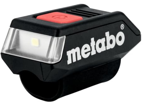 metabo LED Leuchte - Mit Silikonschlaufe zur flexiblen Befestigung an Werkzeugen Schläuchen Maschinen - Ideal für kleine Arbeitsstellen innen und außen, automatische Abschaltung - Batteriebetrieben