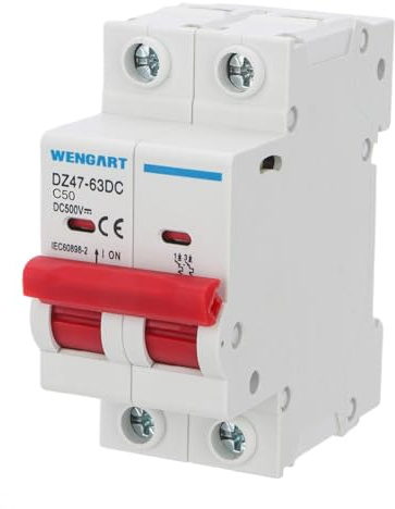Wengart PV DC Miniatur-Leistungsschalter 50A,DZ47-63Z,MCB Sicherheitsschalter Für Batterie- und Solar-Photovoltaikanlagen und andere DC-Systeme