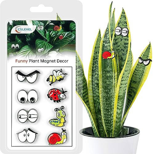 Cslehel Plant Magnets Eyes for Potted Plants 8 PCS Cute Magnetic Plant Eyes with Cartoon Eyes, Funny Plants Pins for Indoor Outdoor Office Plants Accessories, Plants Lover Gifts, Magnets for Fridge