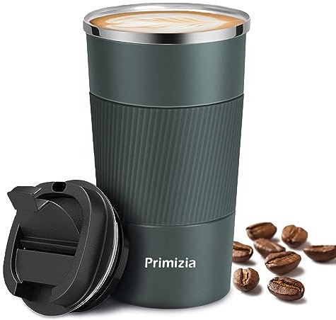 Primizia Taza de café,Taza Termica de Acero Inoxidable 510ML, Sin BPA,Vaso Termico de Fugas para Frío y Calor,Azúl oscuro