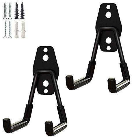 PYBTOOL Ganci per garage robusti, ganci per garage, organizer per attrezzi da giardino, ganci in acciaio (2 pezzi, piccoli ganci a U)