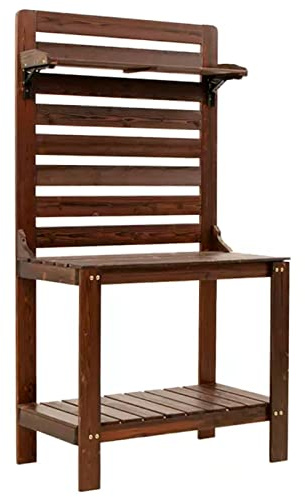 Gartenstuhl-Aufbewahrungsschrank für den Außenbereich, mit wasserdichter Oberfläche, multifunktionaler Outdoor-Holzstuhl, Blumenständer, Blumenregal mit hohen Füßen, für Hinterhof, Terrasse, Rasen (Fa