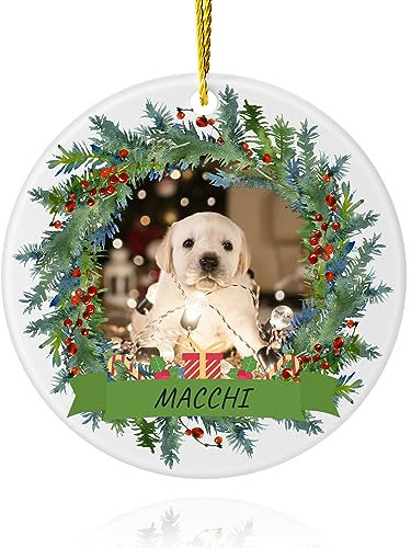 DPDP Personalisierte Weihnachtskugeln für Hunde mit Foto Name - 2023 weihnachtsbaumschmuck für Haustiere Personalisierte weihnachtsbaumkugeln Hundebegleiter