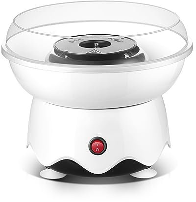 HAZARA 500w Mini Machine à Barbe à Papa colorée, Machine à Barbe à Papa Simple pour Enfants, Machine à Barbe à Papa sucrée, Machine à Barbe à Papa Ponceuse de Sucre-White||European Standard