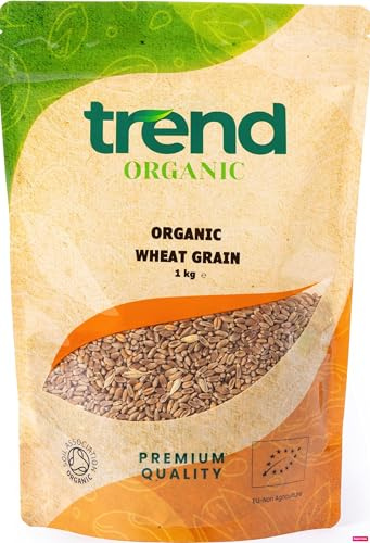 Trend Organic Whole Wheat Grain,1kg - Nutrient-Rich Goodness, Rich in Protein & Fibre, and Essential Vitamins and Minerals, Certified Organic, Vegan, Non-GMO, No Additives No Preservatives, Raw