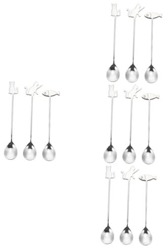 ABOOFAN 12 Pièces Cuillère À Poisson Chat Cuillères À Café Accessoires À Café À À Dessert À Gâteau Portable À Portable Accessoire De