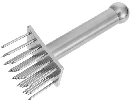 LIFKOME 1pezzi Batticarne in Acciaio Resistente e Duraturo Strumento per Ammorbidire per Bistecche Pollo Manzo e Maiale Versione in Acciaio Inossidabile Grande