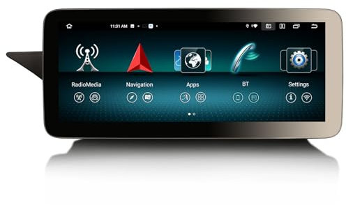 Erisin 12.3 Pulgadas Qualcomm Android 14 8GB+128GB Radio de Coche Estéreo Navegación de Automóvil para Mercedes-Benz C-Class W204 / S204 4.5 Sistema IPS CarPlay Android Auto Bluetooth 5.1 WiFi OEM 4G