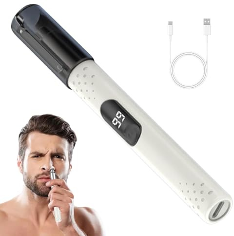 Recortador de pelo para orejas y nariz, Recortador de pelo eléctrico para nariz | Cortapelos para nariz y vello facial | Recortadora eléctrica, cortapelos de nariz profesional, cortador de pelo nasal