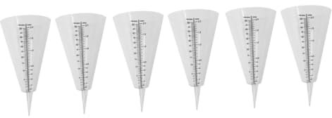 CIYODO 6 Pièces Tasse de Pluie pc Garden Rain jardigel pluviométrie Tasse à mesurer Les précipitations pluviomètre à piquets pluviomètre extérieur pluviomètre en Plastique Blanche