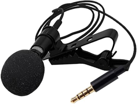 JOINPAYA Professional Omnidirectional Lavalier Microphone Clip with Noise Reduction and Condenser Technology, 3.5mm Plug Wired Recording Microphone for K Song Recording and Online Teaching