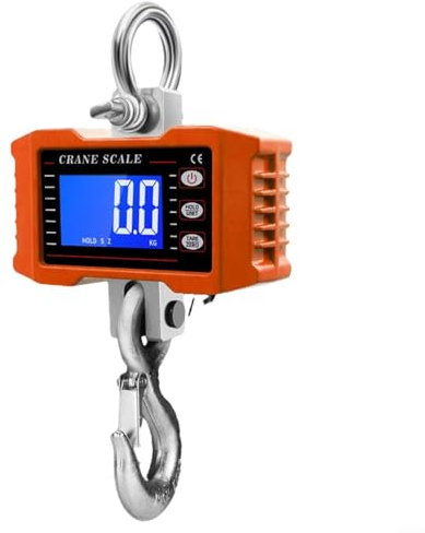 Zoegneer Kranwaage, Hakenwaage, Hängewaage, digitale Kranwaage, 10000 kg/500 g, LCD SBS-KW-10000ZM (orange)