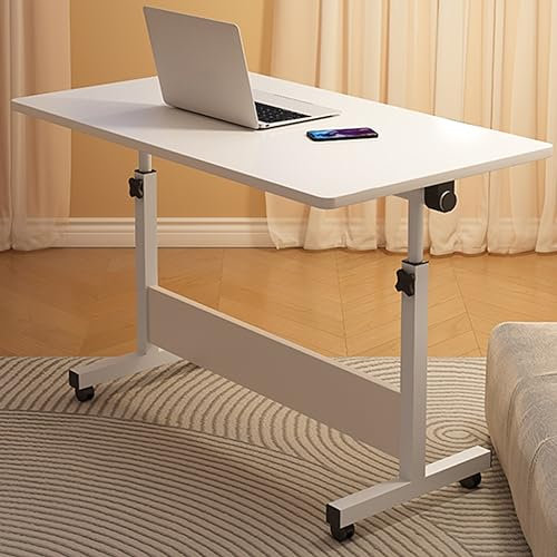Höhenverstellbarer mobiler Stehpult, kleiner schwarzer Computertisch auf Rädern für Heimbüro, rollbarer Laptop-Schreibtisch mit Tragbarkeit und ergonomischem Design