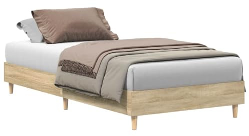 vidaXL Estructura de Cama sin colchón Madera Roble Sonoma 90x190 cm, Muebles de Dormitorio, Base de Cama, Cama Individual, Cama, armazón de Cama