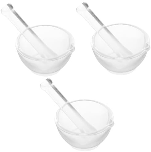 Healeved 3sets Mortaio e Pestello Per Farmaci Utensile Da Laboratorio e Cucina Per Macinare Compresse e Sostanze Chimiche